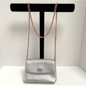 Ted Baker London Silver Crossbody Bag with Rose Gold Chain